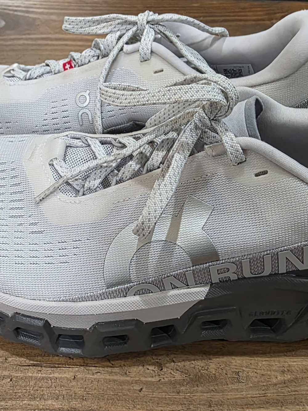 On Running Women's Light Gray & Dark Gray Cloud-Enhanced Sneakers